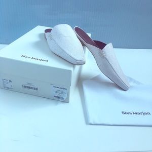 HP-SIES MARJAN-Lia Jean Calf Pointed Mule in Chalk